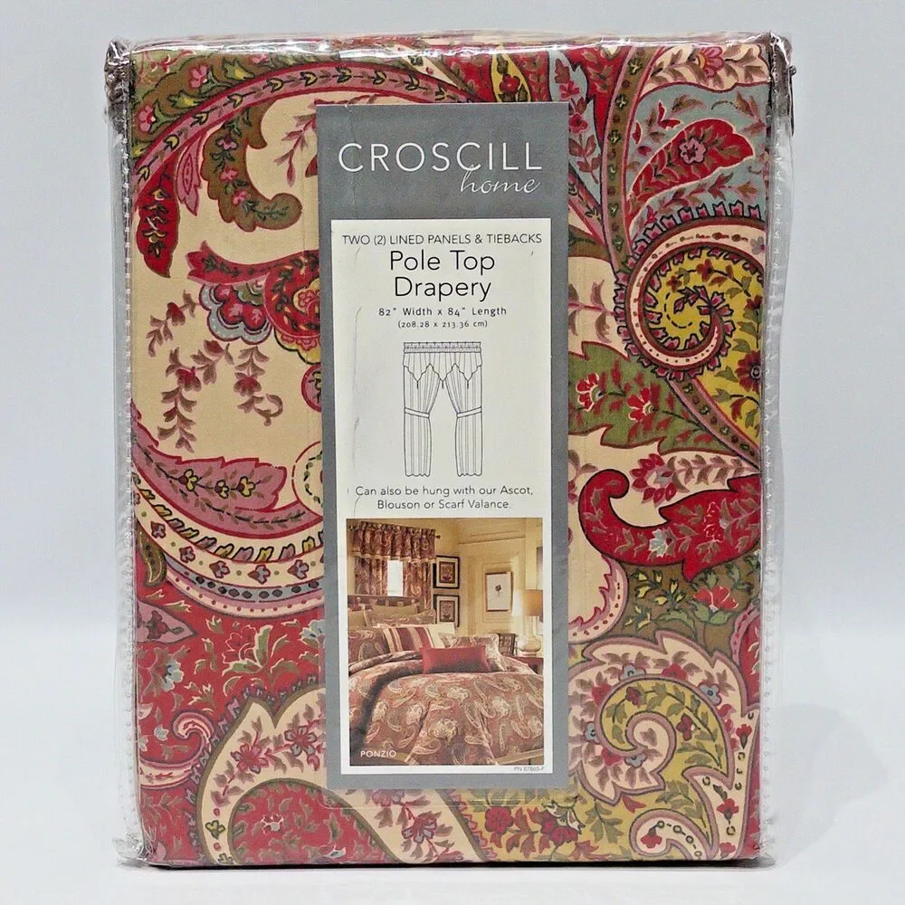 VTG Y2K New in Package Croscill Ponzio Pole Top Drapes 82
